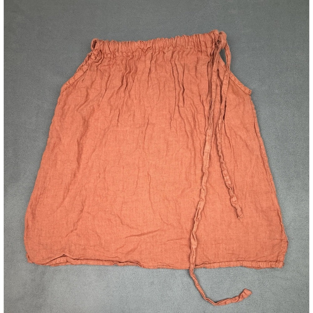 Bellambra Linen Skirt Womens Small‎ Orange Lightweight Boho Drawstring Fun